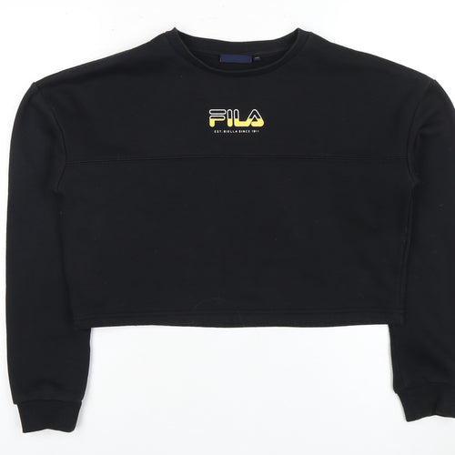 FILA Women's Black XS Pullover Sweatshirt Logo