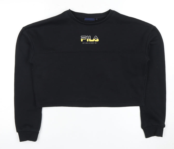 FILA Women's Black XS Pullover Sweatshirt Logo