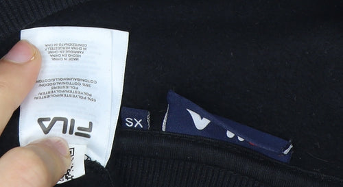 FILA Women's Black XS Pullover Sweatshirt Logo