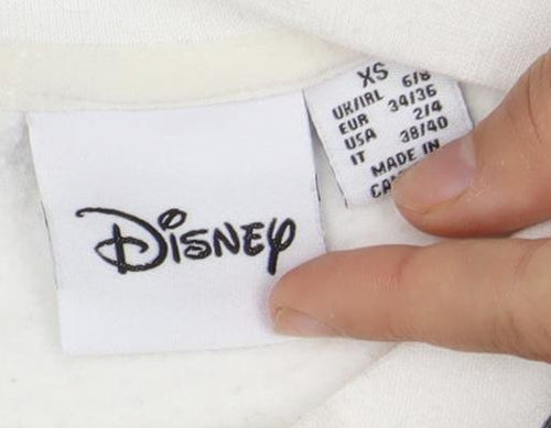 Disney Women's White Cartoon Pullover Sweatshirt XS