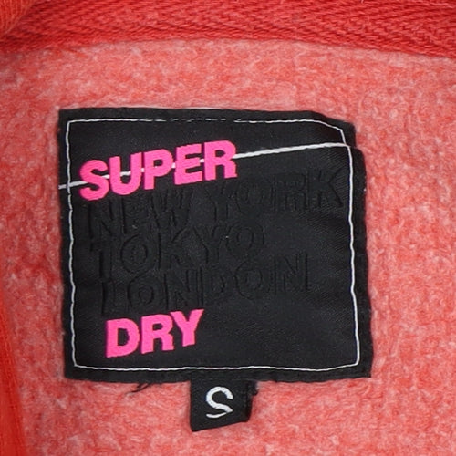 Superdry Women's Red Pullover Hoodie Size S, Logo, Fleece