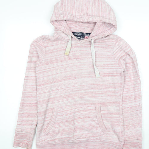Superdry Women's Pink Striped Knit Hoodie M