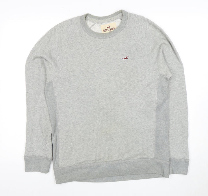Hollister Men’s Grey Pullover Sweatshirt Size S