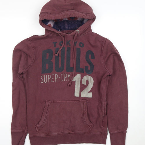 Superdry Unisex Purple Pullover Hoodie - L, Logo, Casual