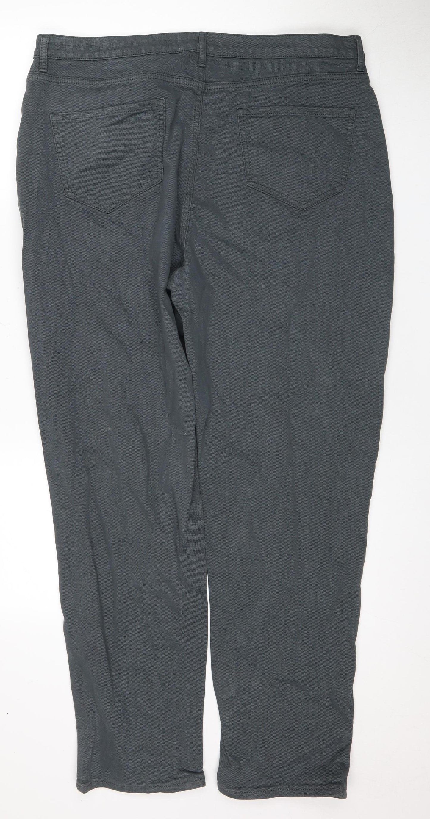 Fat Face Women's Grey Trousers Size 16 Regular Cot/Elast