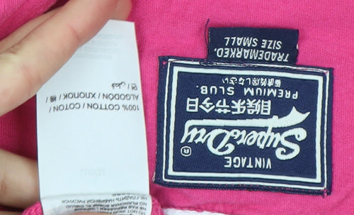 Superdry Women's Pink Slim Fit T-Shirt, Size S