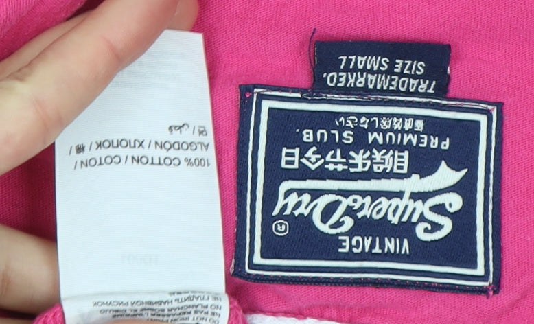 Superdry Women's Pink Slim Fit T-Shirt, Size S
