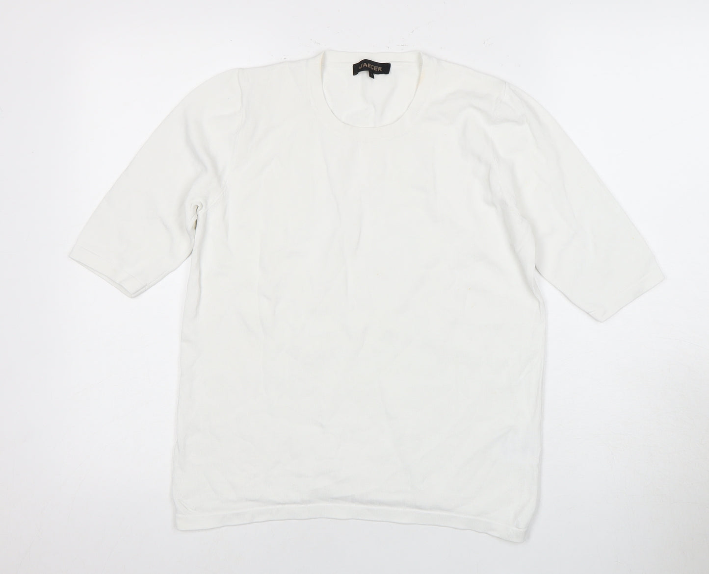 Jaeger Women's White 3/4 Sleeve Top L