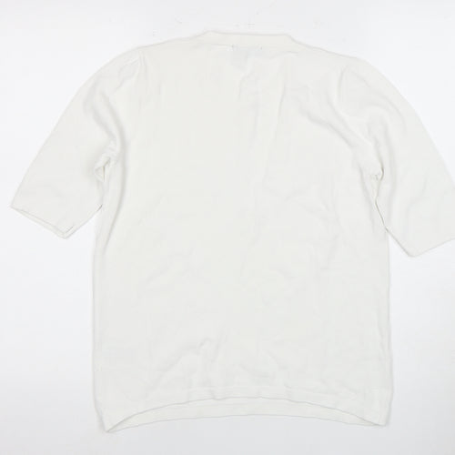 Jaeger Women's White 3/4 Sleeve Top L