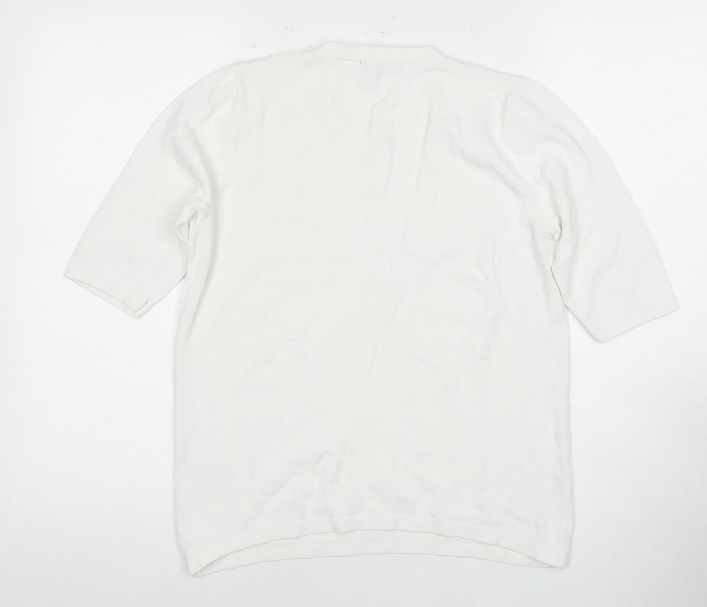 Jaeger Women's White 3/4 Sleeve Top L