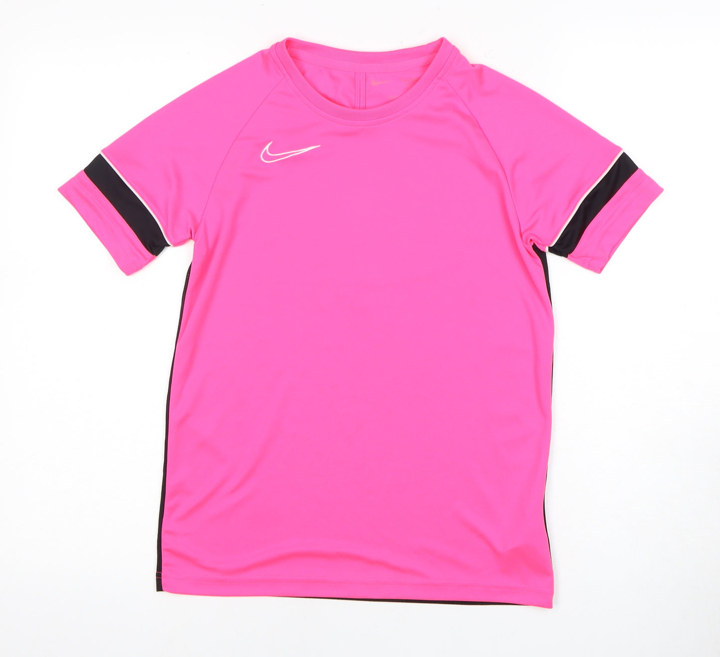 Nike Girls Pink Black Short Sleeve Jersey Sports Top 11-12 Years