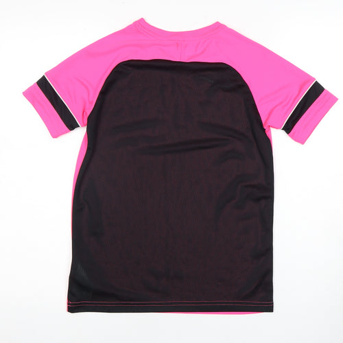 Nike Girls Pink Black Short Sleeve Jersey Sports Top 11-12 Years
