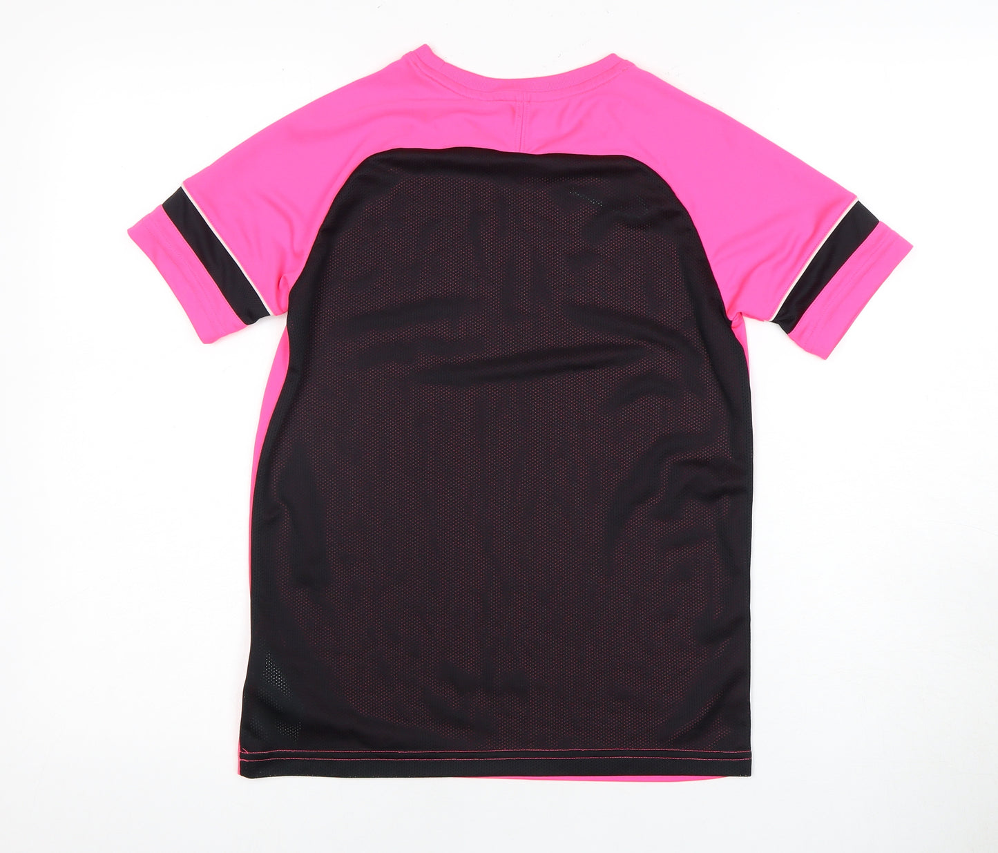 Nike Girls Pink Black Short Sleeve Jersey Sports Top 11-12 Years