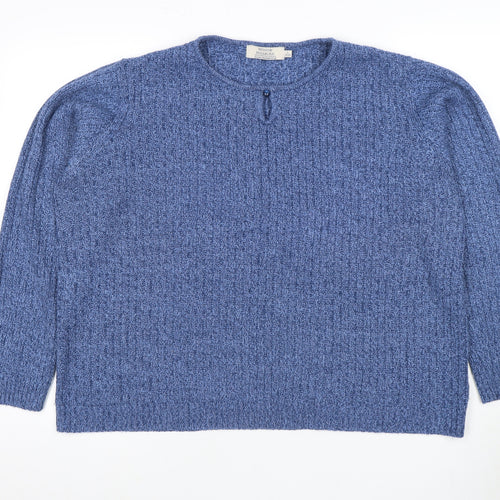 Honor Millburn Women's Blue Cable-Knit Pullover Jumper, L
