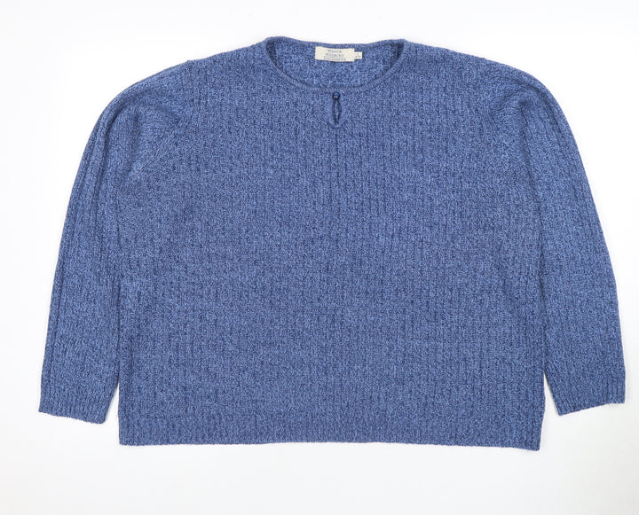 Honor Millburn Women's Blue Cable-Knit Pullover Jumper, L