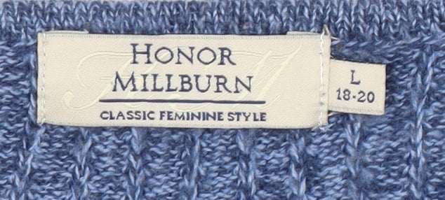 Honor Millburn Women's Blue Cable-Knit Pullover Jumper, L