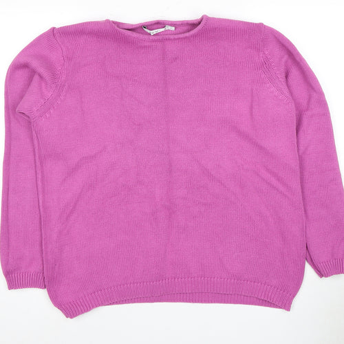EWM Women's Pink Cotton Pullover Jumper Size 18