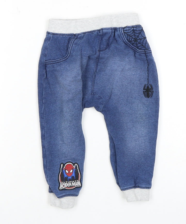 George Unisex Baby Blue Spiderman Jogger Trousers 12-18M