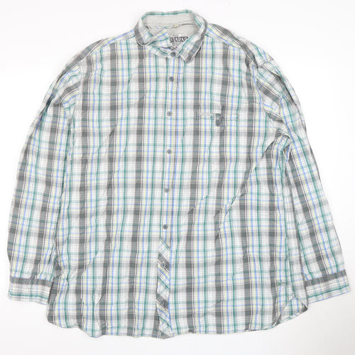 Mantomy Men's Green Plaid 2XL Casual Long Sleeve Shirt