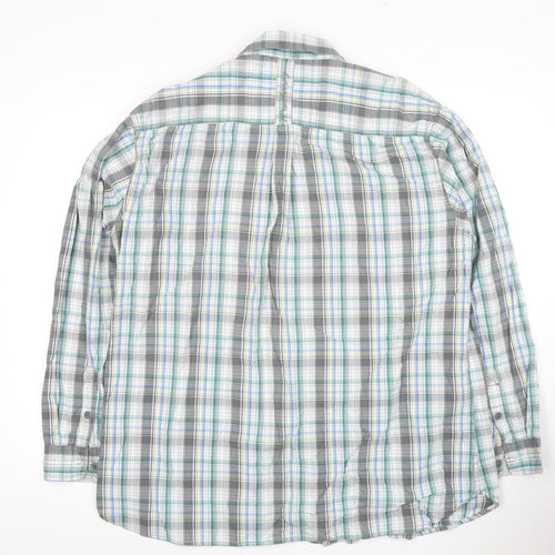 Mantomy Men's Green Plaid 2XL Casual Long Sleeve Shirt