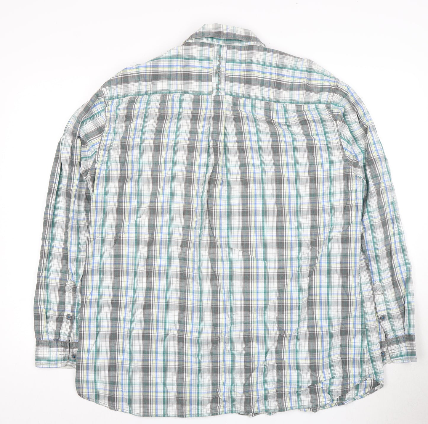 Mantomy Men's Green Plaid 2XL Casual Long Sleeve Shirt