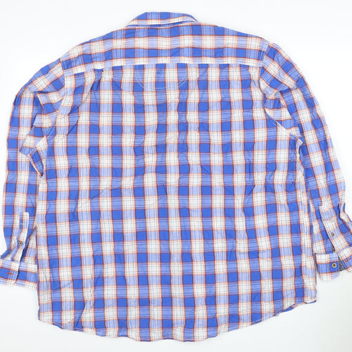Mantaray Men's Blue Plaid Long Sleeve Shirt 2XL