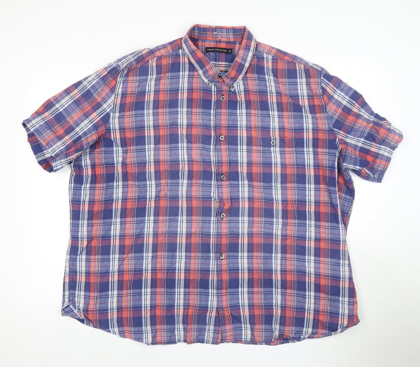 French Connection Men's Multicoloured 2XL Plaid Shirt
