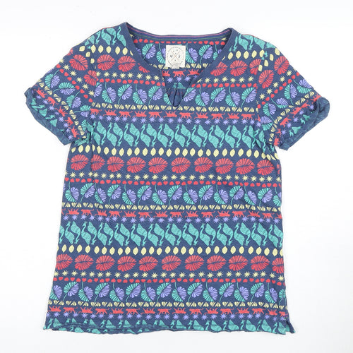 White Stuff Women's Multicoloured Floral T-Shirt - Size 8