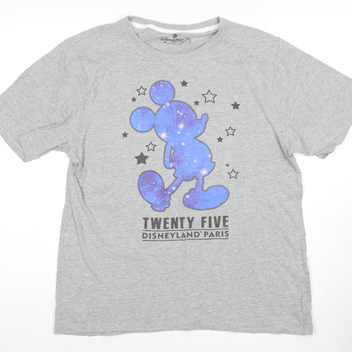 Disney Men's Grey Mickey Mouse Graphic T-Shirt