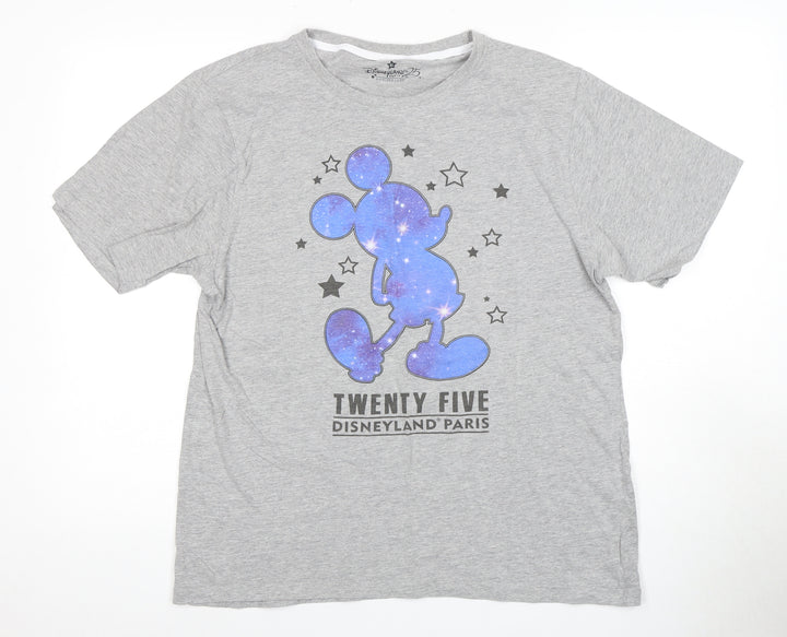 Disney Men's Grey Mickey Mouse Graphic T-Shirt
