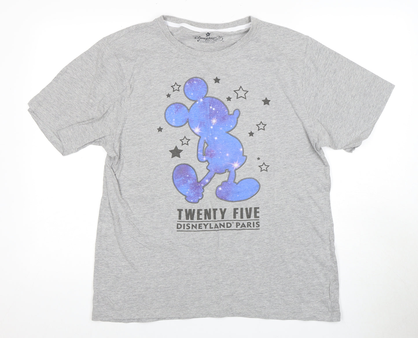 Disney Men's Grey Mickey Mouse Graphic T-Shirt