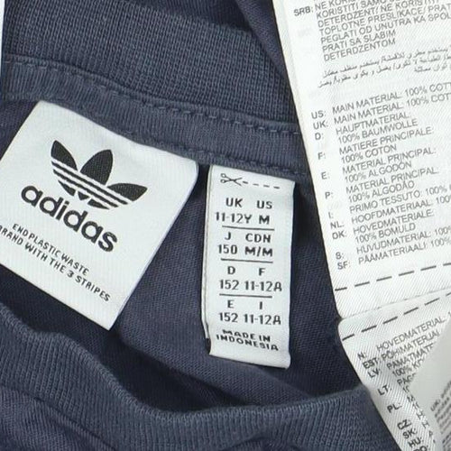 Adidas Boys Blue Graphic T-Shirt Size 12 Years