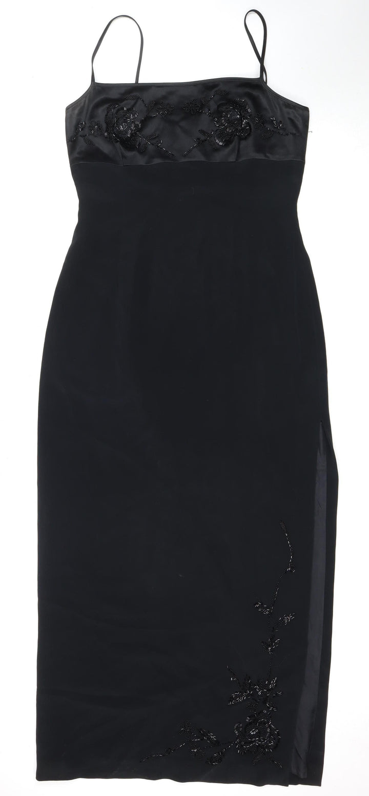 Debenhams Women’s Black Midi Dress 14 Elegant