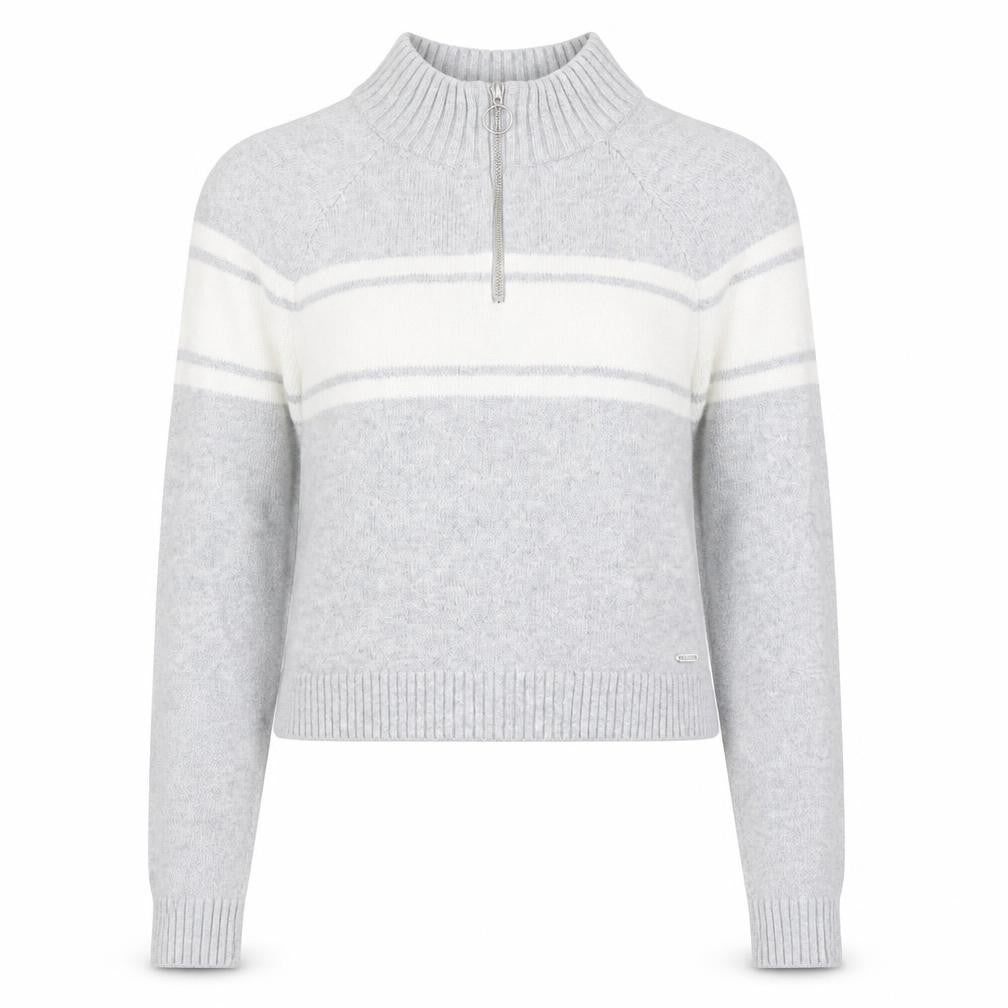 Hollister Women's Grey XS Mock Neck Full Zip Jumper