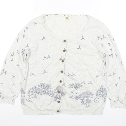 White Stuff Women's White Cardigan - Size: Regular