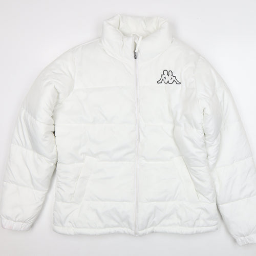 Kappa Unisex White Puffer Jacket L Full Zip Winter