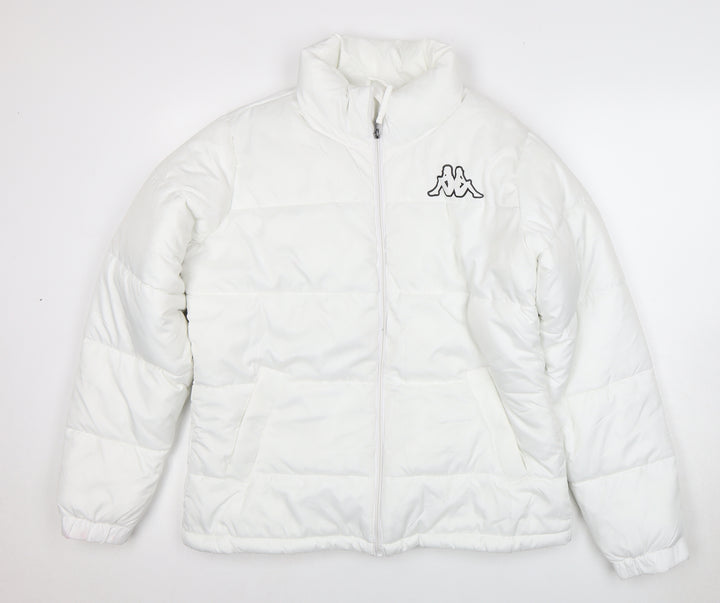 Kappa Unisex White Puffer Jacket L Full Zip Winter