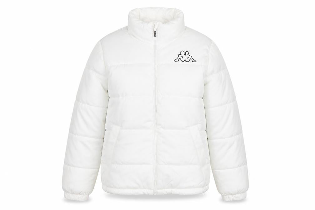 Kappa Unisex White Puffer Jacket L Full Zip Winter