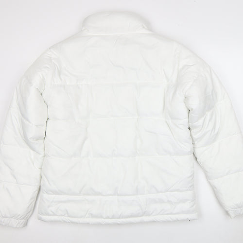 Kappa Unisex White Puffer Jacket L Full Zip Winter