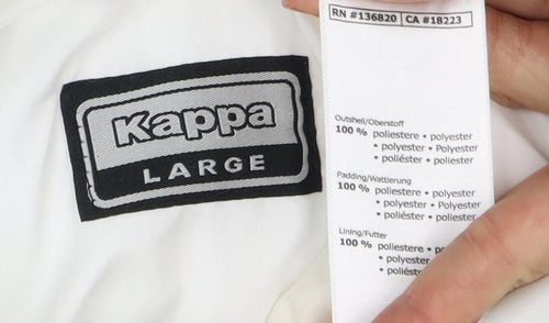 Kappa Unisex White Puffer Jacket L Full Zip Winter