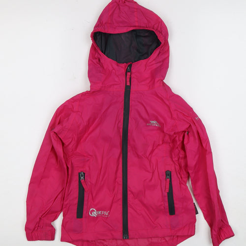 Trespass Girls Pink Rain Coat, 3-4 Years, Waterproof Jacket