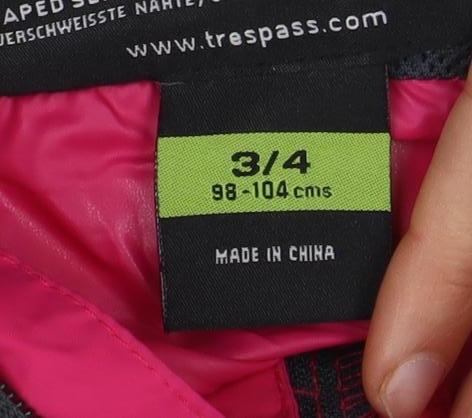 Trespass Girls Pink Rain Coat, 3-4 Years, Waterproof Jacket