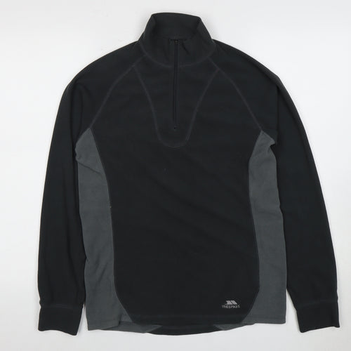 Trespass Men’s Black Fleece Sweatshirt, Size S, Logo Accent