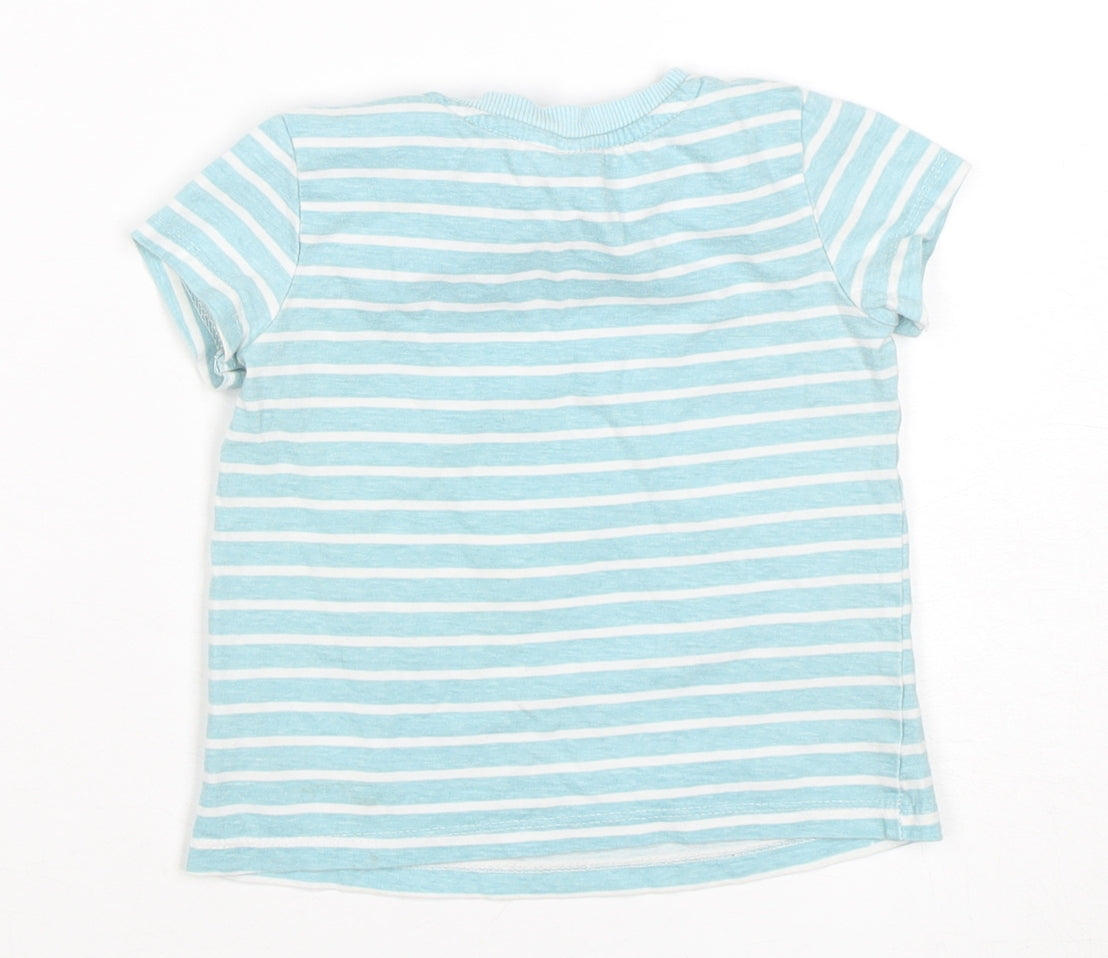 Disney Baby Blue Striped T-Shirt 12-18 Months