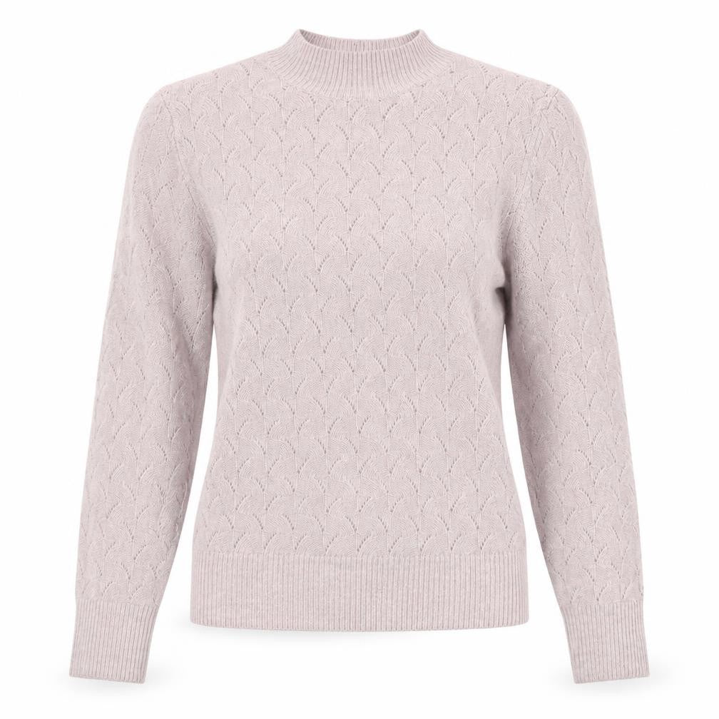 Front view of Suzy Shier Women's Pink Mock Neck Jumper -, size M