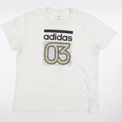 Adidas Unisex Adults White M Basic Short Sleeve T-Shirt