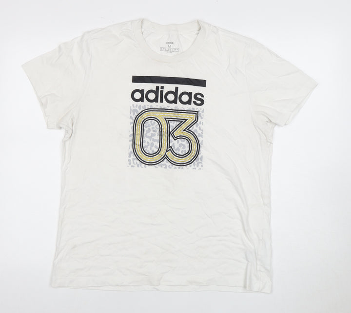 Adidas Unisex Adults White M Basic Short Sleeve T-Shirt