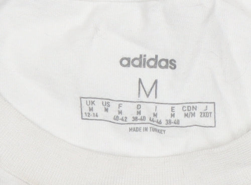 Adidas Unisex Adults White M Basic Short Sleeve T-Shirt