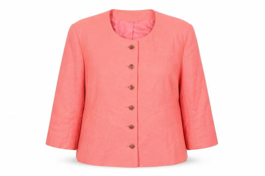 Front view of Classics Women's Pink Suit Jacket, size 16