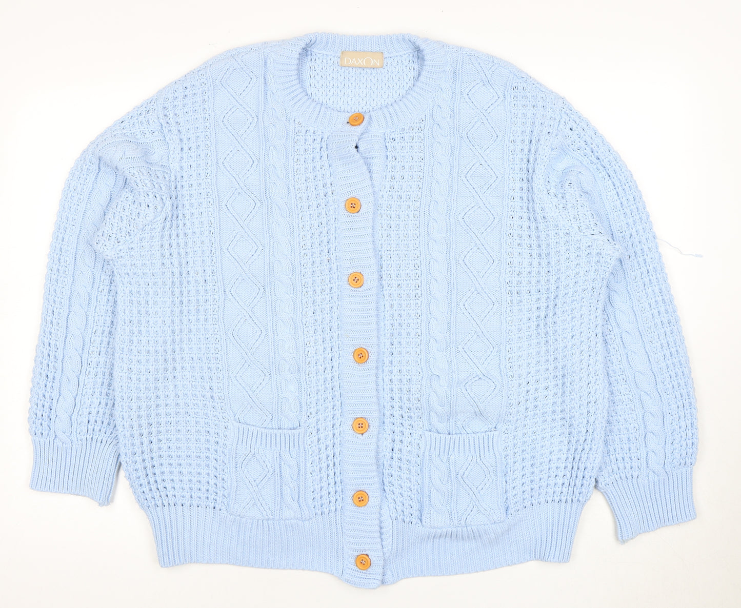 Daxon Women's Blue Cardigan Size 18/20, Button Accents